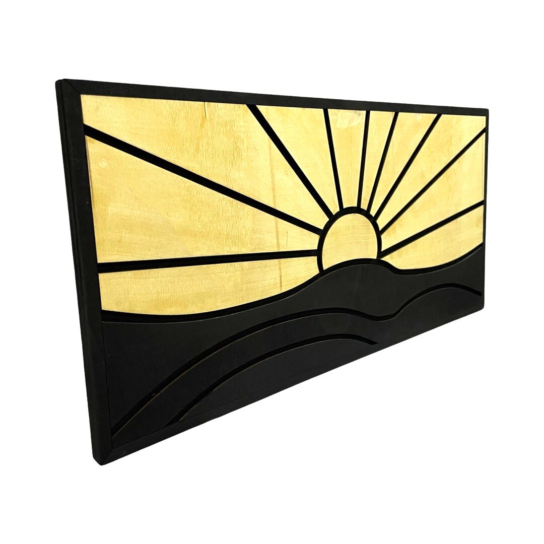 Sunshine Design Wood Wall Art, Sun Wall Art, Modern Sunrise Wall Art
