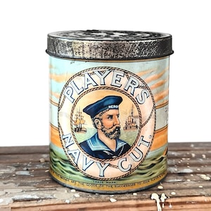 Player's Navy Cut Tobacco Tin - Empty Small Round Cigarette Tin - John  Player & Sons - England