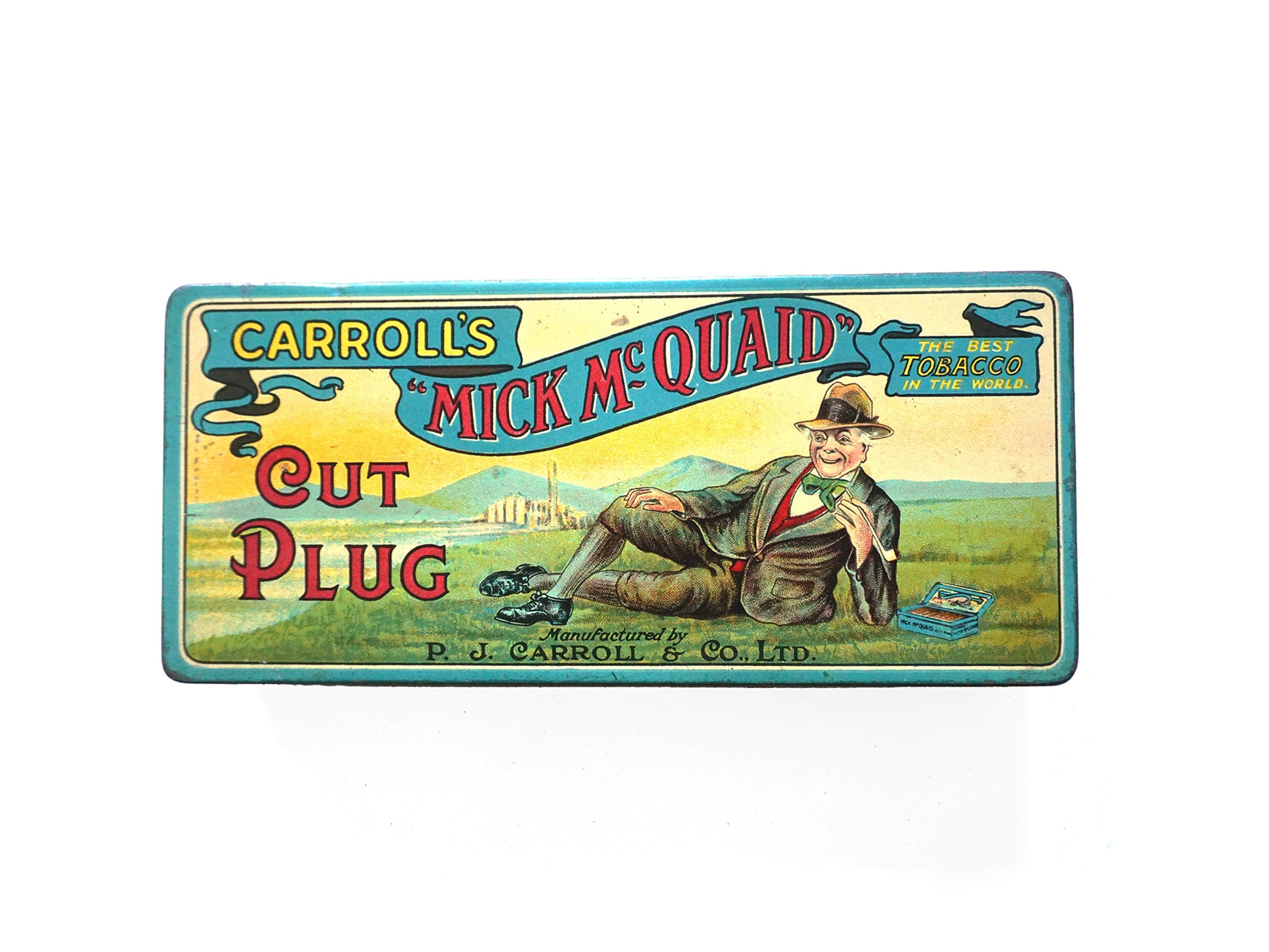 mick mcquaid pipe tobacco 1920s Mick Mcquaid Cut Plug Tobacco Tin