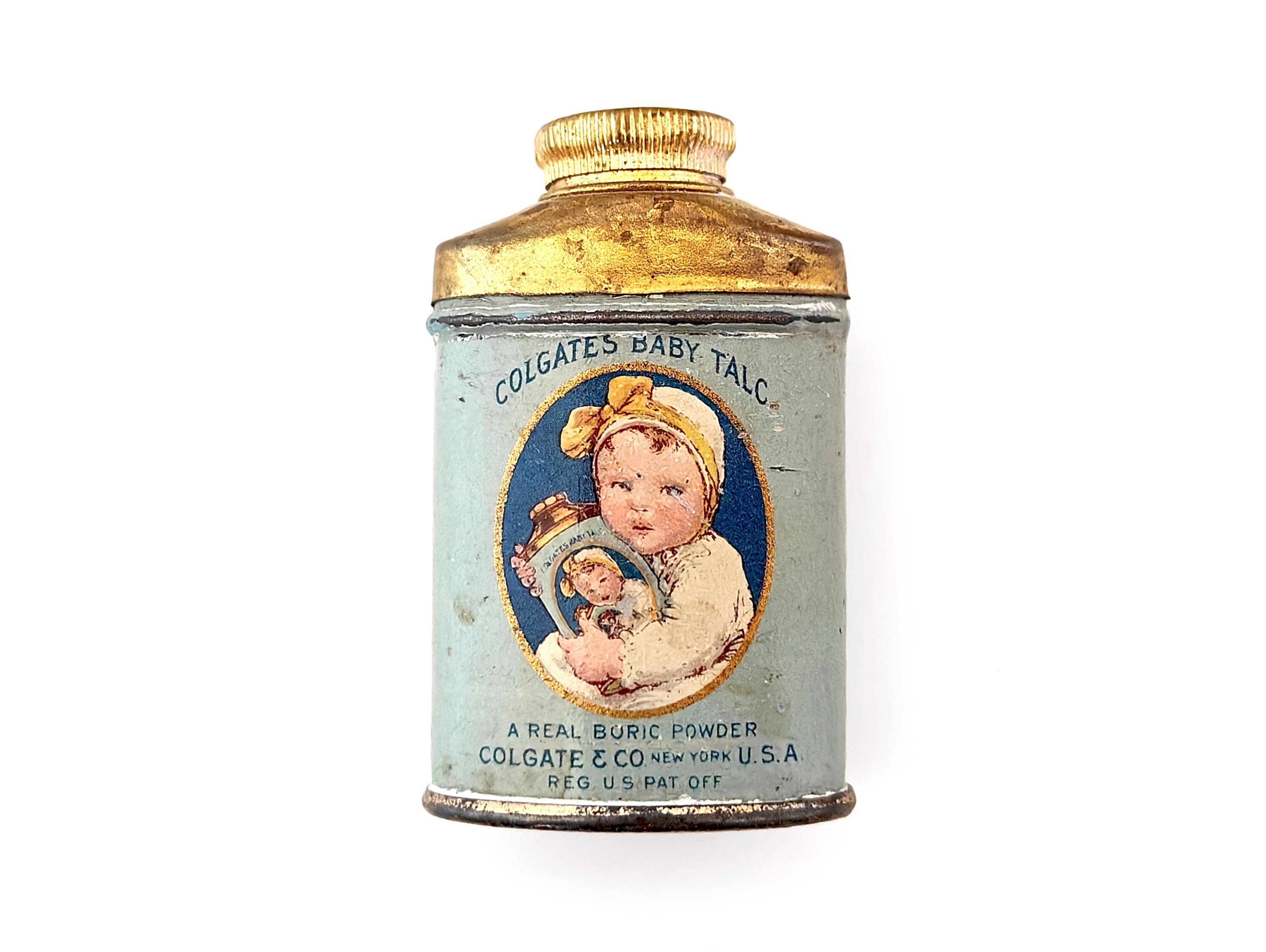 Antique Talc Powder Tin Antique Talc Powder Tin