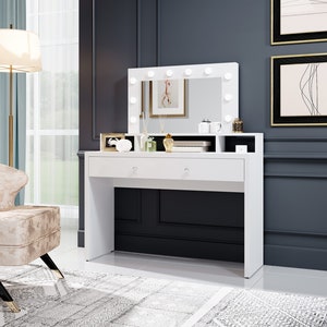 Makeup Vanity Table With Lights Etsy UK