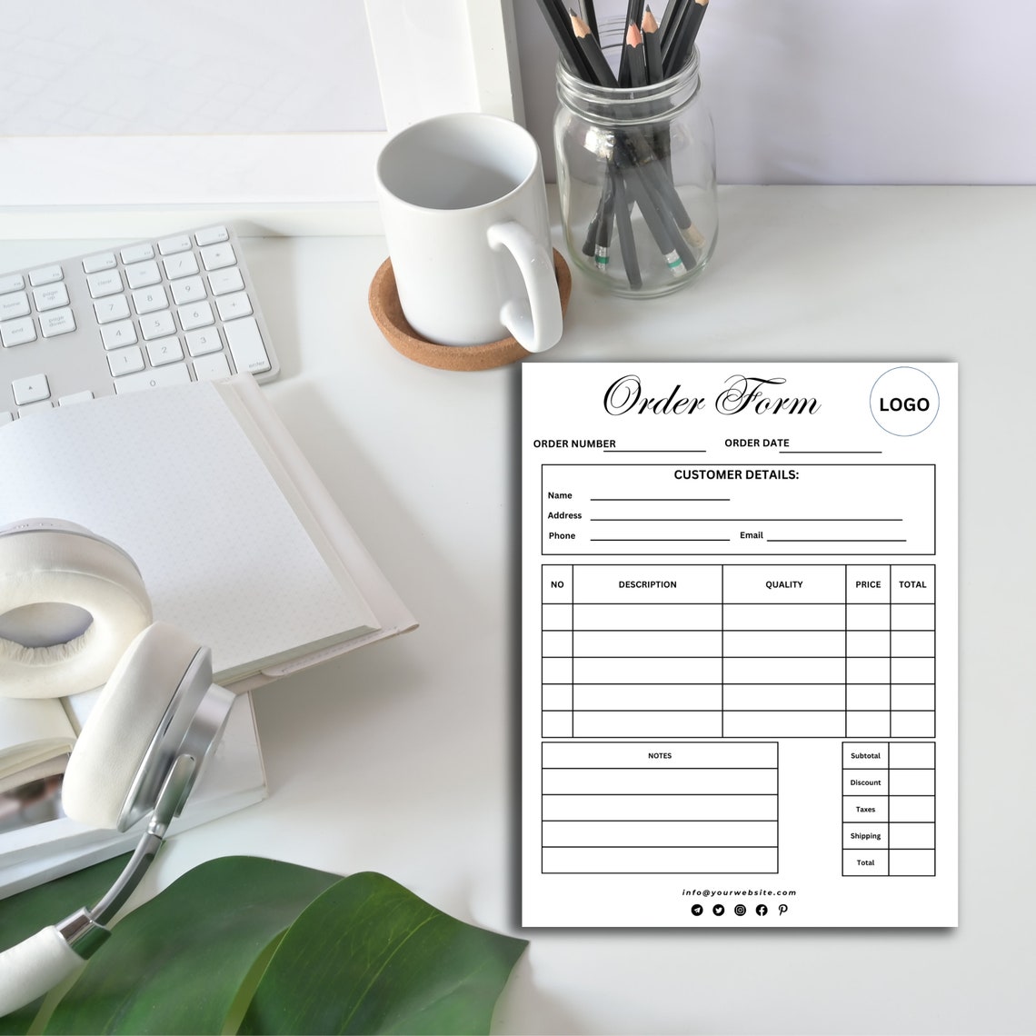Order Design For Copy Editable Order Form Template: Custom Printable Canva Design - Etsy Canada