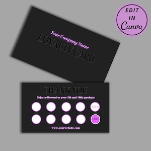 ポイントカード I Canva テンプレート I ポイントカード スタンプ、サンキューカード、紹介カード、クライアントカード
