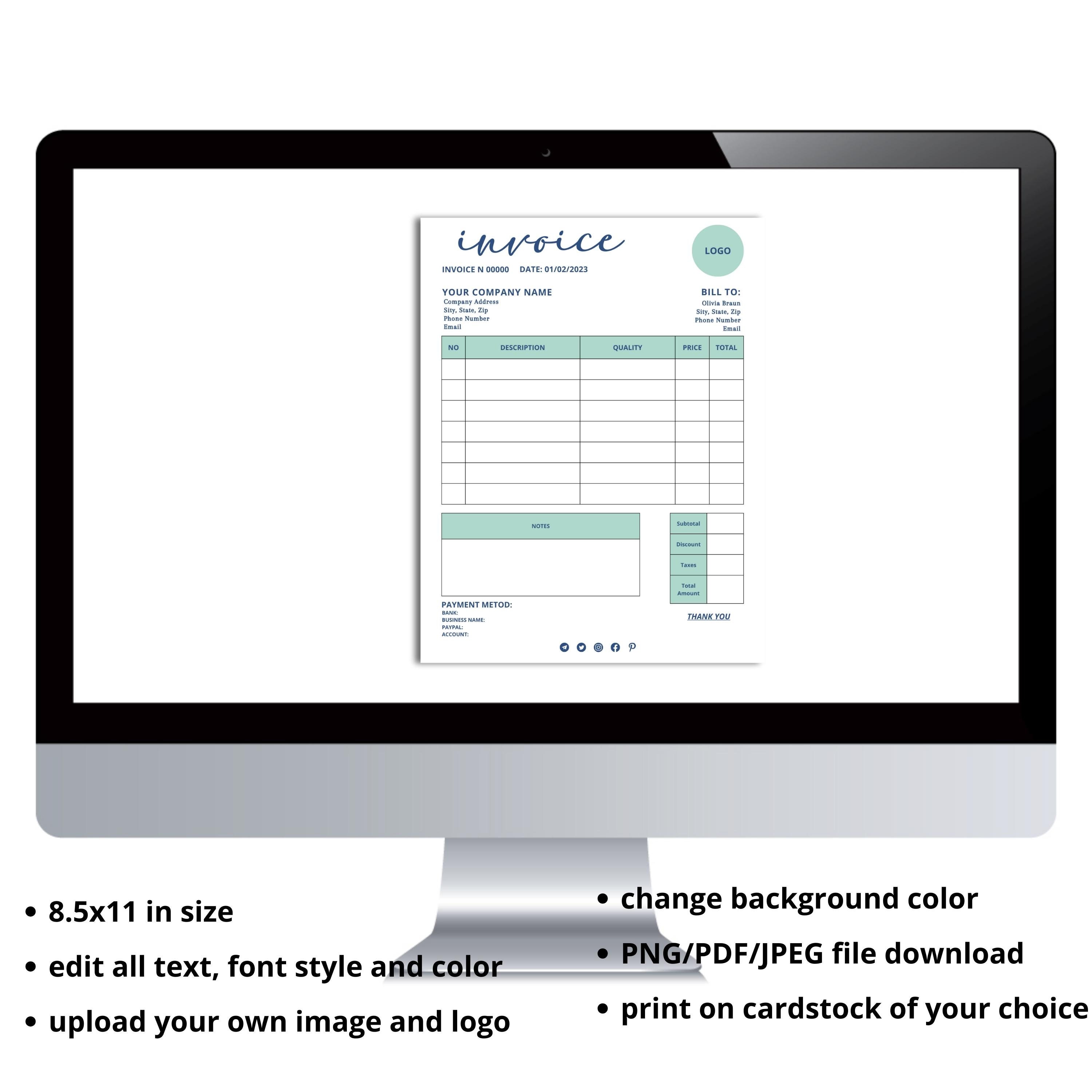 Printable Zelle Invoice Template for Offline Use