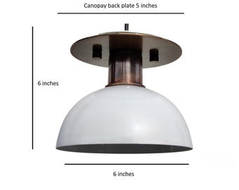 Modern Brass Vanity Light: Small White Shade Flush Mount