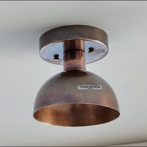 Modern 1 Small Light Flush Mount Light, Modern Brass Vanity Light Kitchen Light Fixture Antique Patina