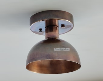 Modern Brass Flush Mount Light - Kitchen Vanity Lighting