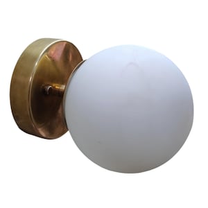 Handcrafted Brass Globe Wall Sconce: Minimalist Scandinavian Light