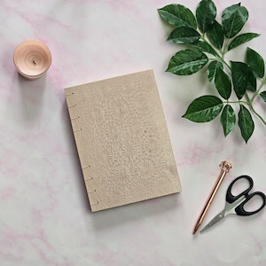 Coptic Stitched Sketchbook - Embossed Flowers