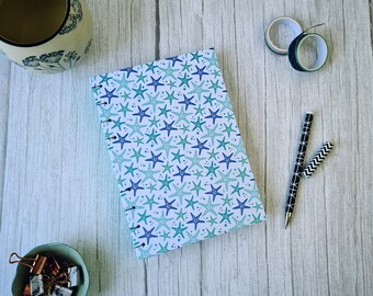 Coptic Stitched Notebook - Starfishes