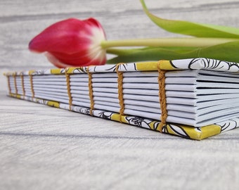 Coptic Stitched Notebook - Flowers