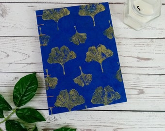 Coptic Stitched Notebook - Ginkgo Biloba