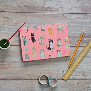 Coptic Stitched Sketchbook - Cats
