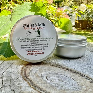 Mantequilla antiinsectos totalmente natural Skeeter Slayer, repelente de insectos y mosquitos sin DEET ni químicos