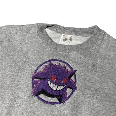 Anime Gengar Sweatshirt, Embroidered Gengar Shirt, Embroidered Poke Sweater
