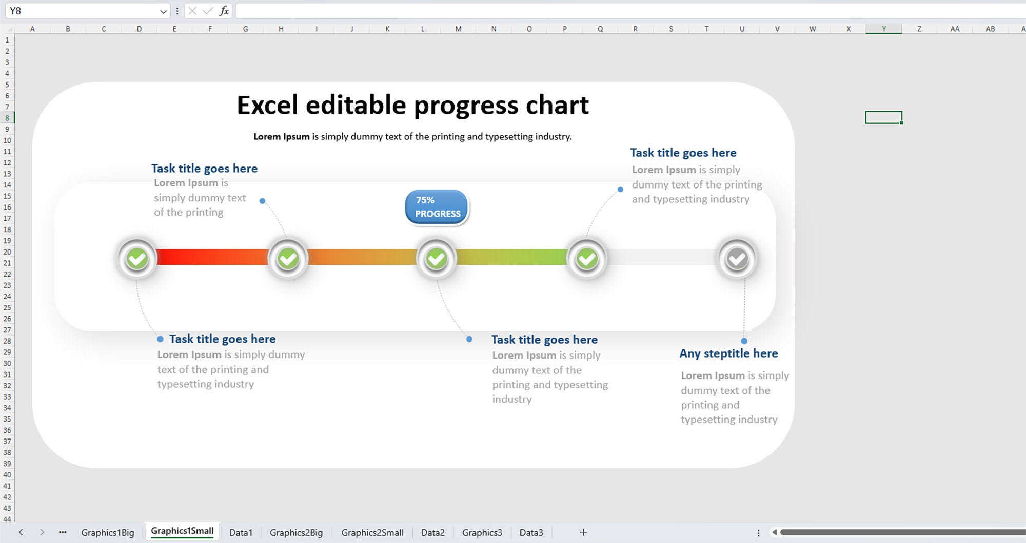 Progress Chart Excel Editable Template - Etsy