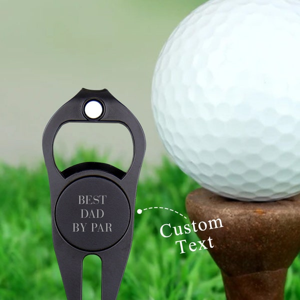 Personalized Multipurpose Golf Fork Ball Marker Divot Tool Bottle Opener Gifts for Dad