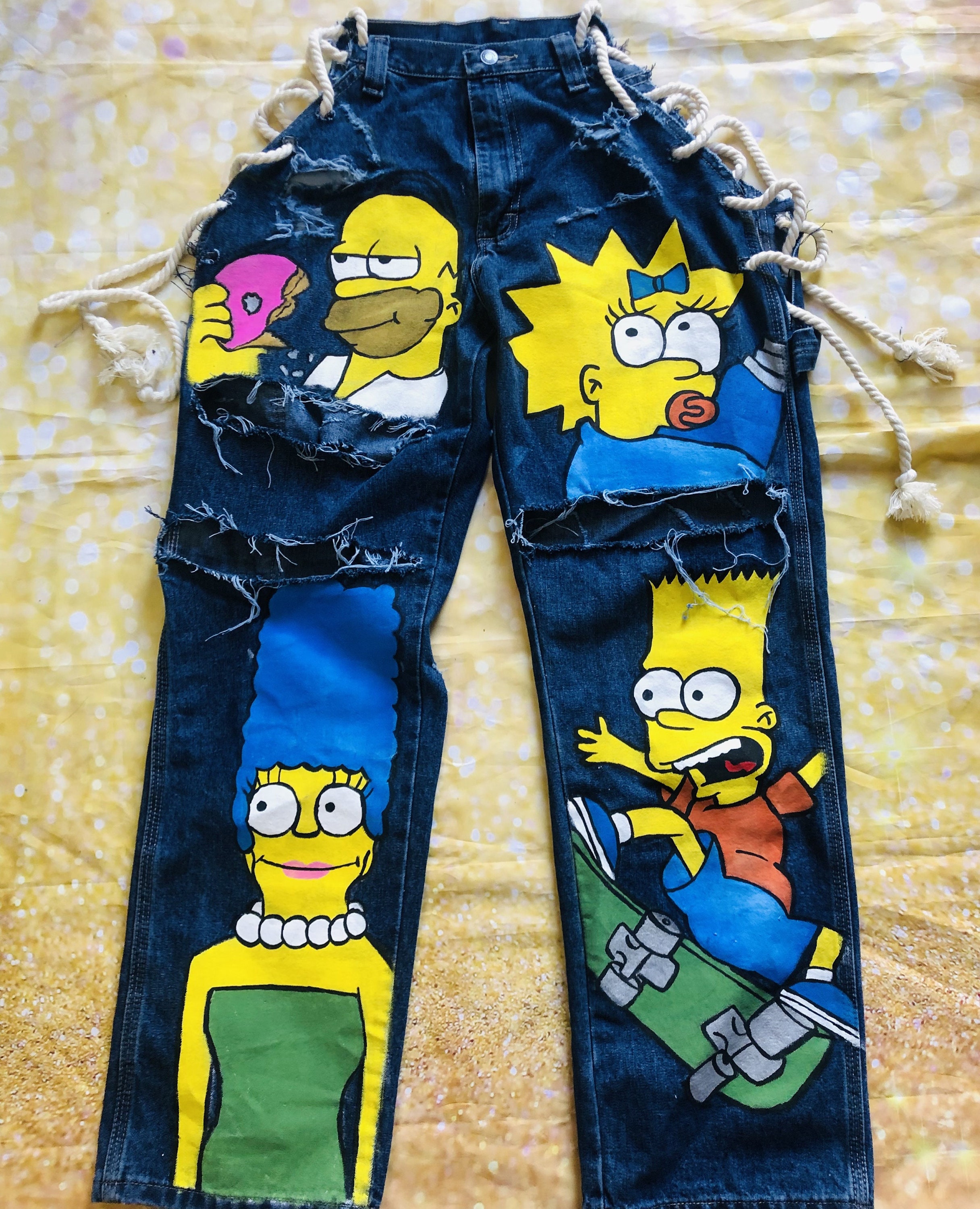 Custom Painted Jeans - Etsy