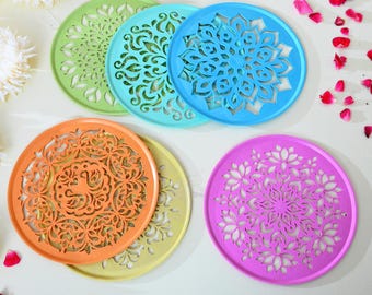 Rangoli Stencils Set: Reusable 8Inch Diwali, Wedding Decor