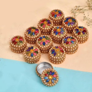 Aluminium Sindoor Daani Kumkum Box - Traditionelles Bharani für Haldi Kumkum, indische Hochzeitsgeschenke, Pooja Gunst, festliches Mehndi Giveaway