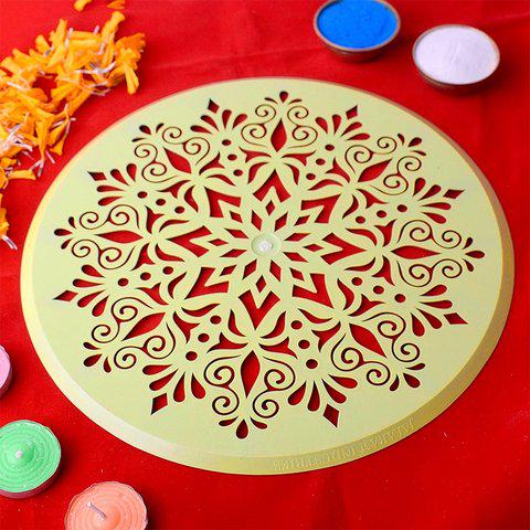 MustHaves Wooden Rangoli Stencils Set For Diwali Decoration - 4 Designs, 4x4 Inches Each - View #9