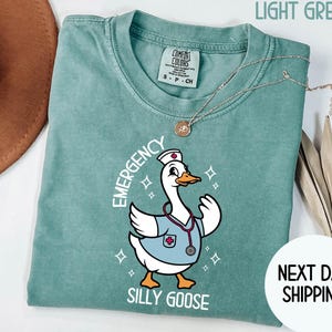 Silly Goose Emergency Nurse Comfort Colors® Shirt, Emergency Department Nurse Shirt, ER Shirt, Funny Nurse Gift, Emergency Room Nurse Tee