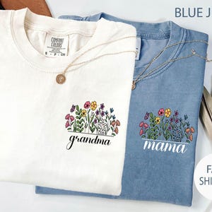 Personalize Floral Grandma Shirt, Christmas Gift For Grandma,Comfort Colors®  New Nana Shirt, Granny Shirt, Gigi Mimi Shirt, Nana Shirt