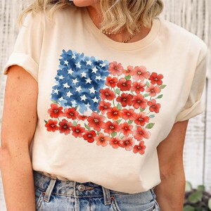 Retro American Flag Shirt, 4th of July Shirts, Womens Fourth of July Shirt, USA Graphic Tee, Patriotic Shirt, Independence Day Gift, USA Tee