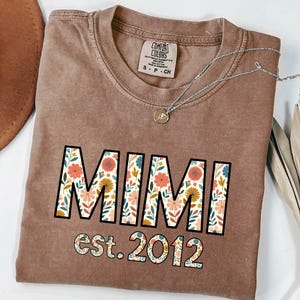 Comfort Colors Mimi Shirt, Personalized Est. Date Mimi T-shirt, Grandma-life Shirt, Custom Mimi Shirt, Grandma Shirt , Christmas Gift