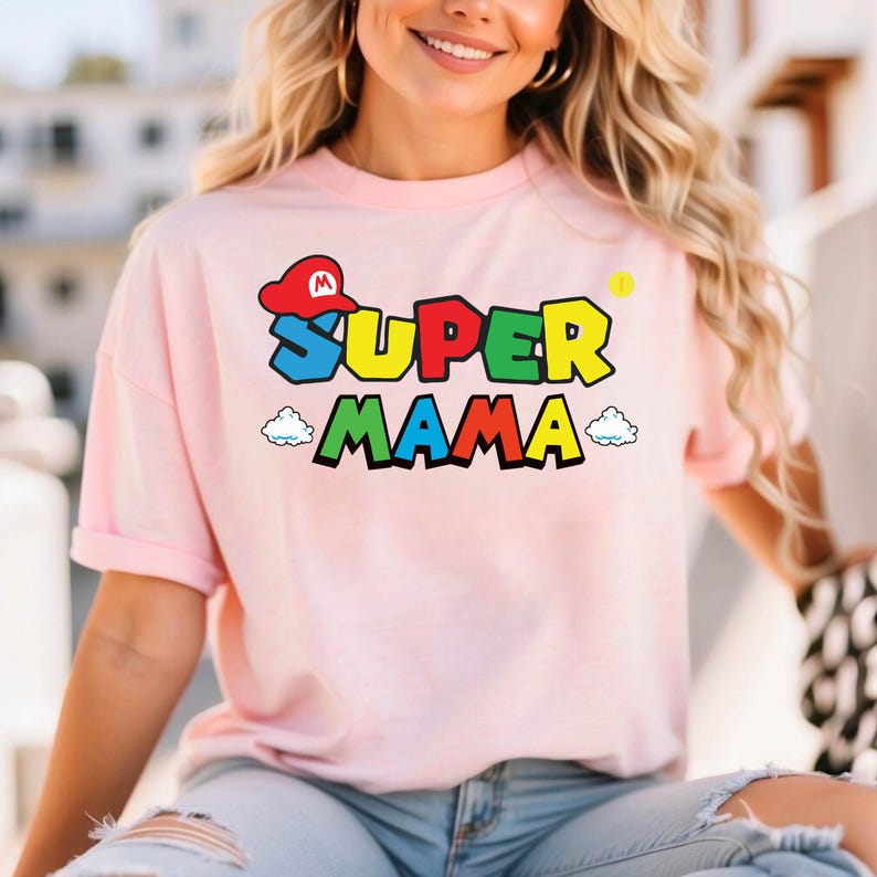 Mama T-Shirt , Super Mama T-Shirt , Super Hero Mama Shirt ,Geschenkidee Mom to be Beste Mama Geschenk , Mothers Day Gift, Muttertagsgeschenk bild 1