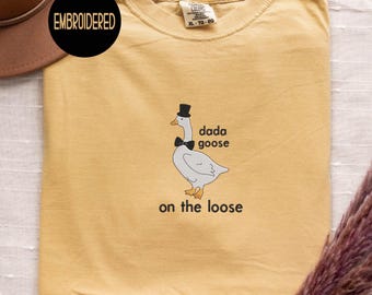 Embroidered Silly Goose Dad Shirt, Funny Goose Gift for Husband, Embroidered Goose Shirt,Father's Day Gift