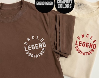 Embroidered Uncle Godfather Legend T-Shirt, Godfather Uncle Shirt,Godfather Proposal Gift