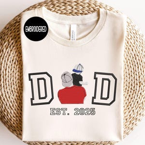 Custom embroidered father shirt,Embroidered dad TShirt,Christmas Gift,custom father embroidered shirt,Custom embroidered Dad with Kids photo