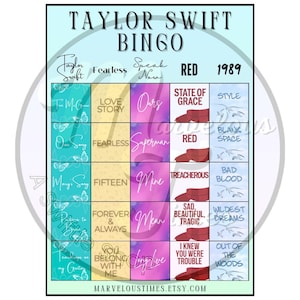 Swiftie Bingo - SET #1 - Downloadable
