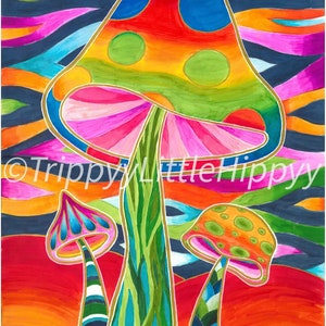 psychedelic rainbow mushrooms