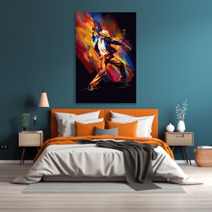 Abstract Jazz Dance Canvas Art - Bold Colors, Musical Movement, Jazz Inspired Decor, Contemporary Wall Art