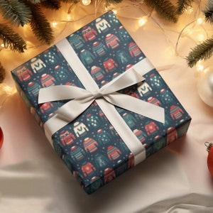 Charmant kerstinpakpapier met truiprint - Feestelijke cadeauverpakking met truipatronen - Cadeaupapier met kersttrui-thema