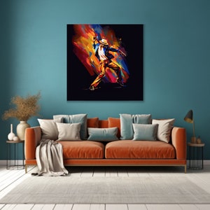Abstract Jazz Dance Canvas Art - Bold Colors, Musical Movement, Jazz Inspired Decor, Contemporary Wall Art