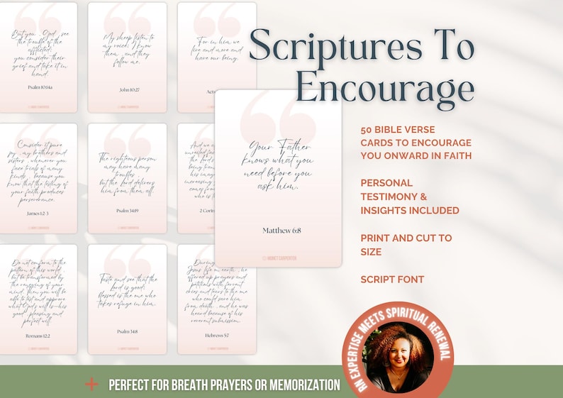 50 Printable Bible Verse Cards for Women With Encouraging Scriptures ...