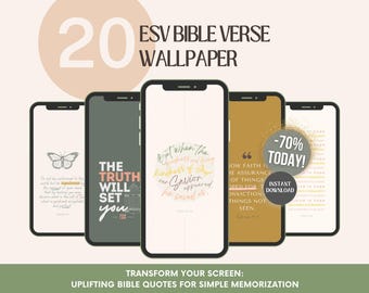 Pack Of 20 iPhone Bible Verse Wallpapers ~ Digital Scripture Backgrounds for iPhone / Instant Download