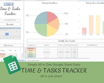 Time management and productivity task manager google sheet, life management binder spreadsheet template life  management systeme