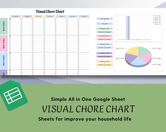 Visuelle Arbeit Chart Tabelle Vorlage, Google Sheet (Digitaler Download)