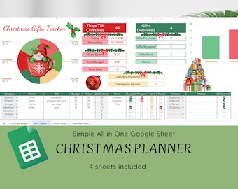 Weihnachtsplaner, Geschenk- und Ausgaben-Tracker ( Google Sheet )