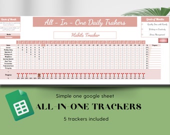 2024 Self-Care Tracker, All-In-One Digitales Journal ( Google Sheet )