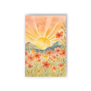 Sunrise Floral Postcard Set - Handcrafted Cards for All Occasions, Vintage Inspired, Perfect for Sending Warm Wishes