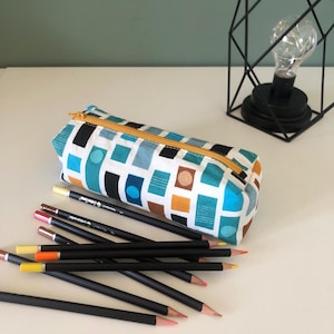School pencil case, handmade pencil case, rectangular pencil case