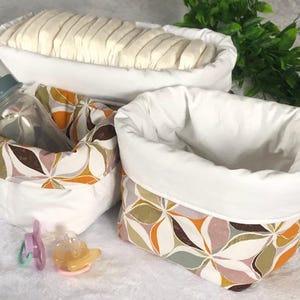 Set of 3 changing table baskets - diaper baskets - baby changing accessories