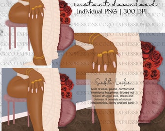 Trendy Black Girl Clipart: Fashion Illustration PNG (3600x3600)