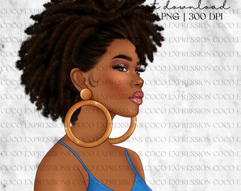 Black Girl Fashion Clipart: Dream Sis PNG Stickers (Digital Download)