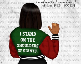 Black Girl Fashion Clipart: African American PNG Sticker (Digital Download)